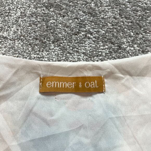 Emmer & Oat Dress Womens Large White Floral Allover Boho Long Sleeve Midi Ladies - Picture 3 of 12